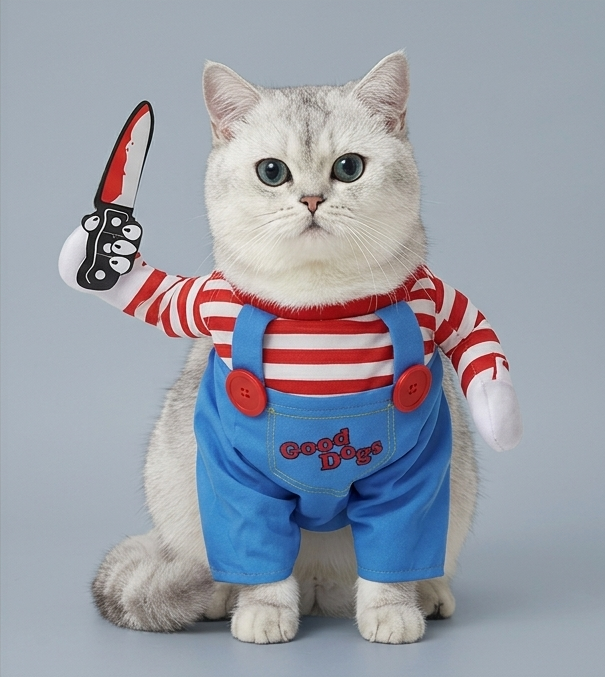 Funny Halloween Pet Costume Chucky Style