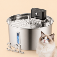 Wireless Stainless Steel Pet Water Fountain – 3.2L
