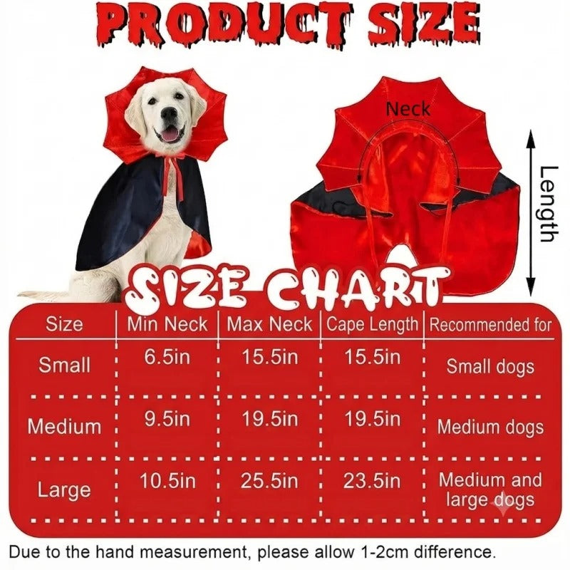 Halloween Pet Vampire Cape Costume